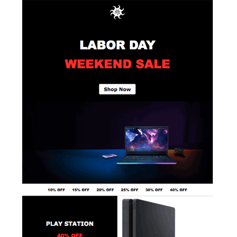 Labor Day Tech Black Red White Marketing